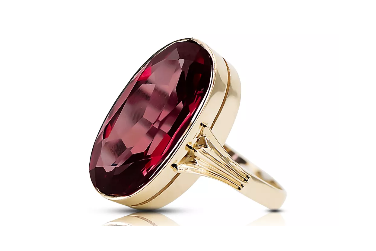 Rubí Oro amarillo de 14 quilates Anillo Joyería vintage vrc113y